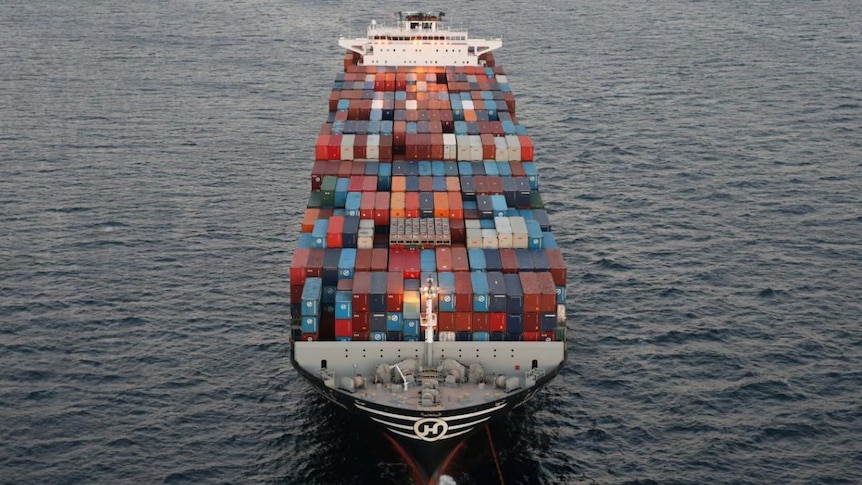Chinese containership in US waters