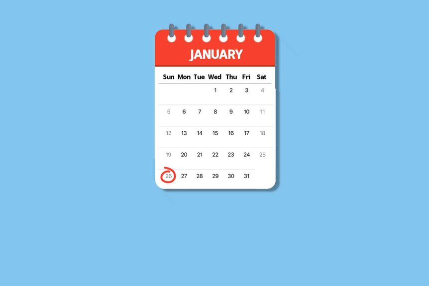 January 26 is circled in red marker on a cartoon calendar