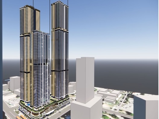 A computer-generated image of three towers planned for Surfers Paradise.