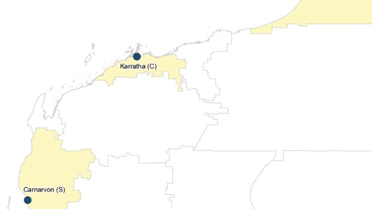 A pale yellow and white map that purports to show cases of coronavirus in the Pilbara region. Its veracity has been disputed.