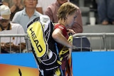 Svetlana Kuznetsova leaves the court