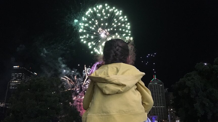 Girl watched Brisbane's New Year's Eve fireworks