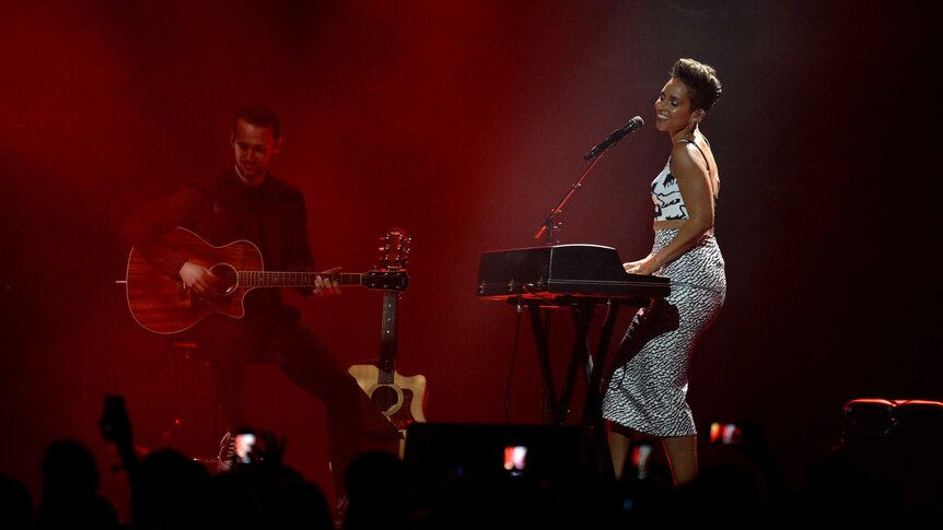 Alicia Keys performs at the 27th ARIA Awards in Sydney.