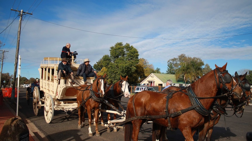 Cobb and Co reeanactment in Southern Queensland. August 24, 2014.