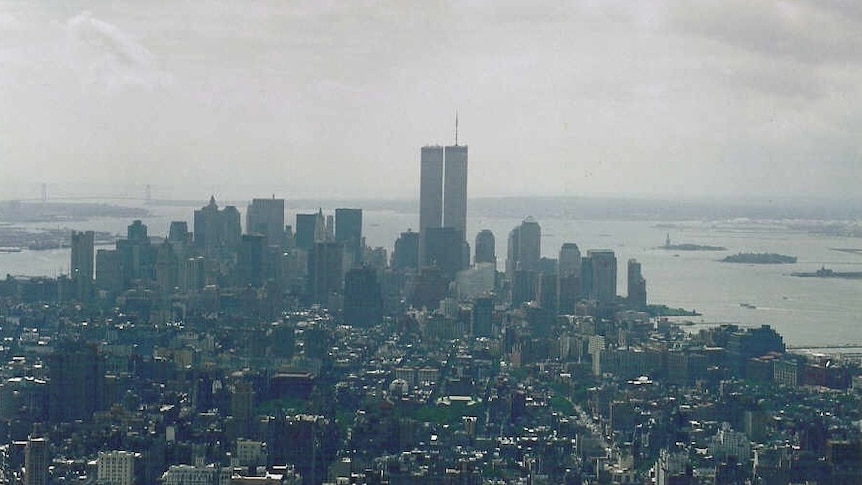 A view of the New York City skyline, as seen from the Empire State Building on September 10, 2001.