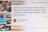 Message sent on Twitter from NSW Opposition Leader Barry O'Farrell to journalist Latika Bourke