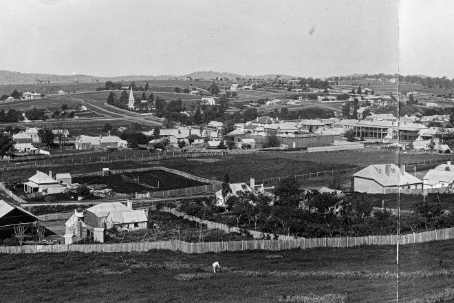 A panorama of the New South Wales town of Yass which has been restored and digitised by the NAA. 