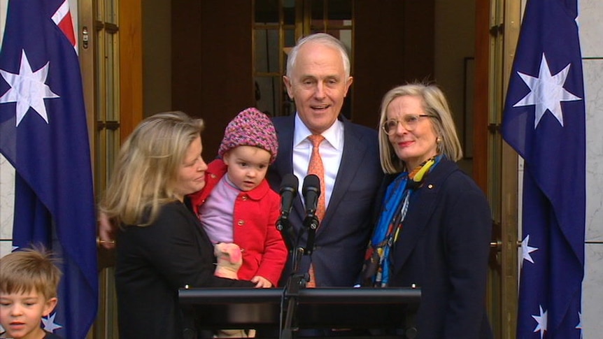 With family, Turnbull bids press pack farewell