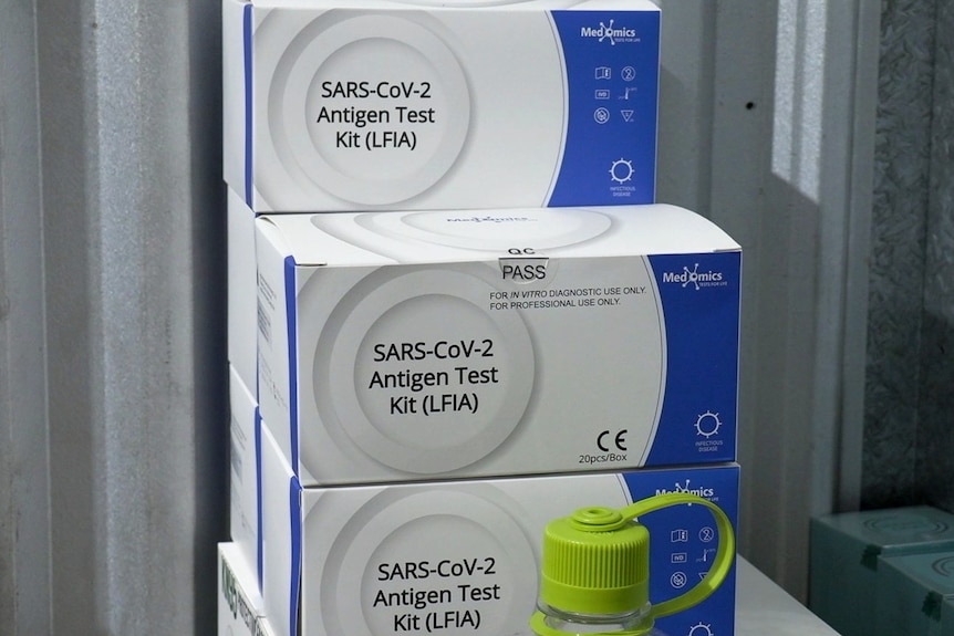 Boxes of rapid antigen tests