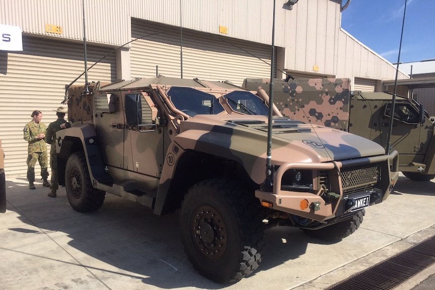 A Hawkei armoured vehicle to be manufactured in Bendigo.