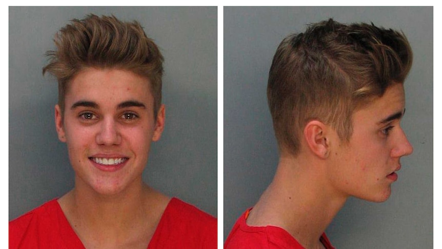 Justin Bieber's mug shot after US arrest
