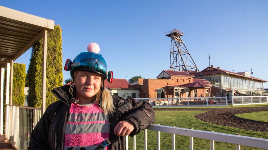 Finnish jockey Alexandra Silfver at Kalgoorlie-Boulder racecourse.