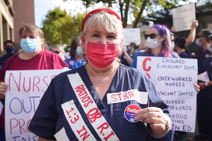 A woman protesting