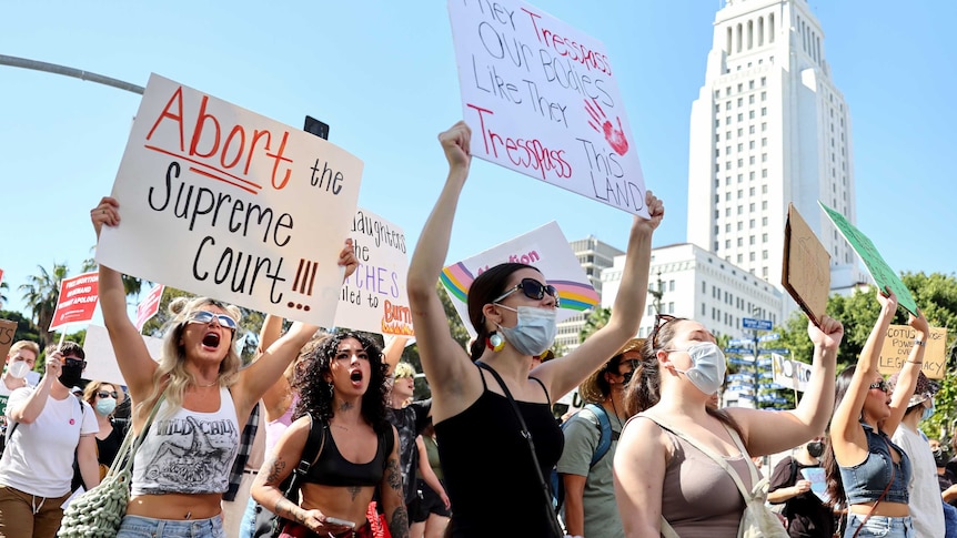 Protestors take to the streets across the United States following the Supreme Court's decision overturning Roe v Wade