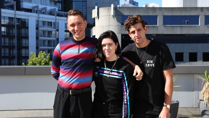 Olliver, Jamie & Romy from The xx, at triple j offices.