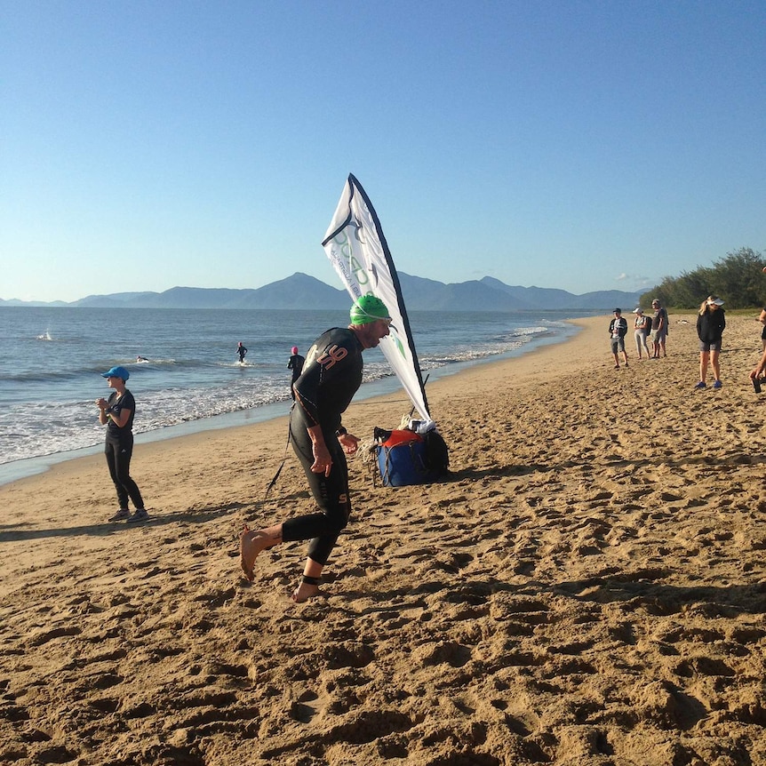 FOGGEL victim and triathlete Darren Lydeamore at the beach.