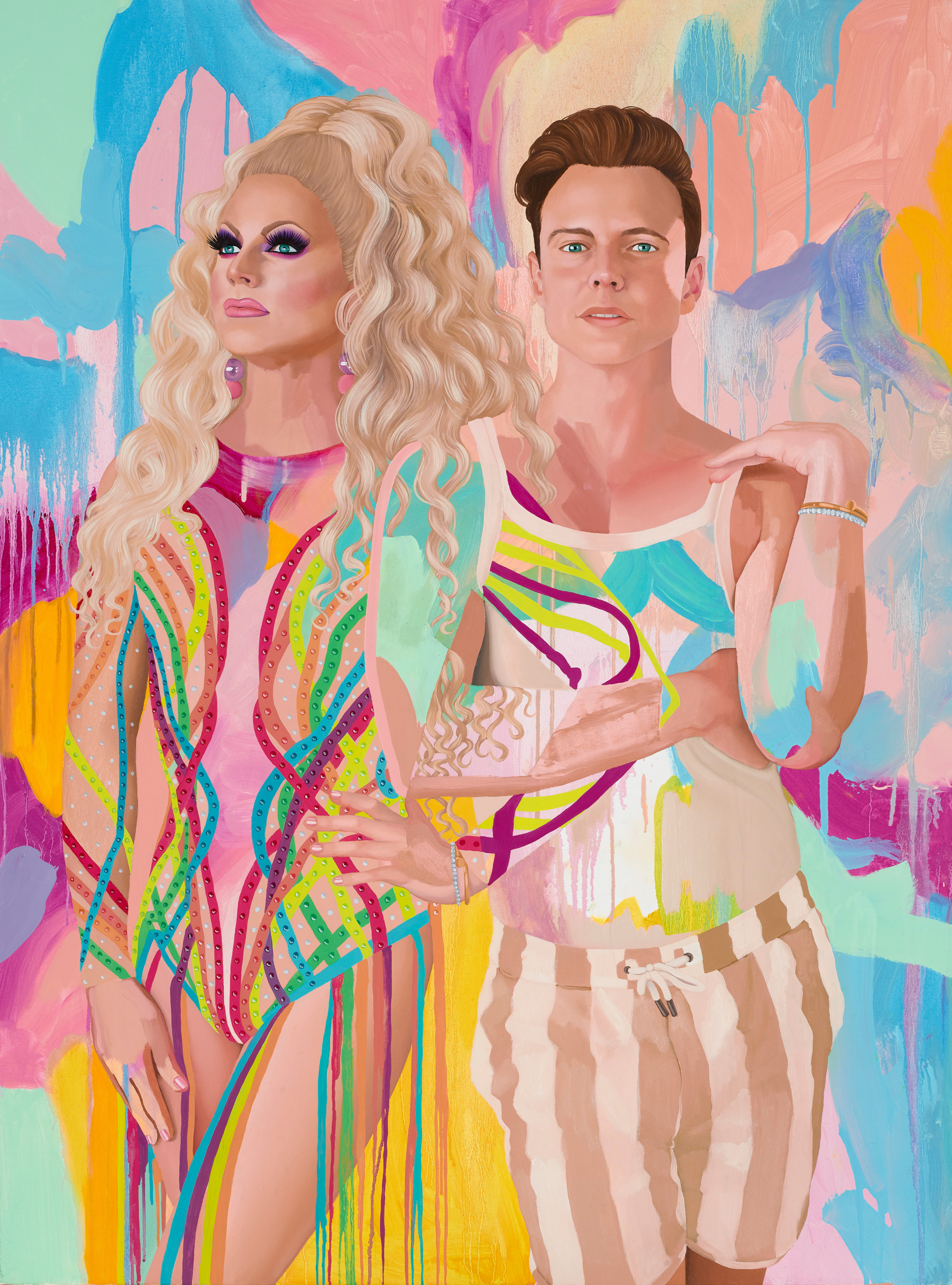 Portrait of Australian drag queen, singer and television personality Shane Jenek alongside alter ego Courtney Act  