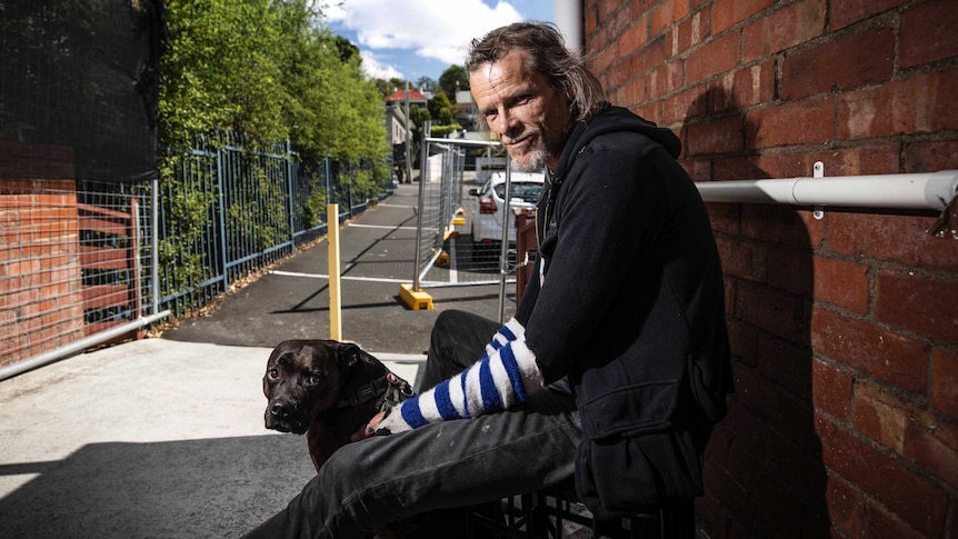 Judd Nicholls with his dog Grinna.