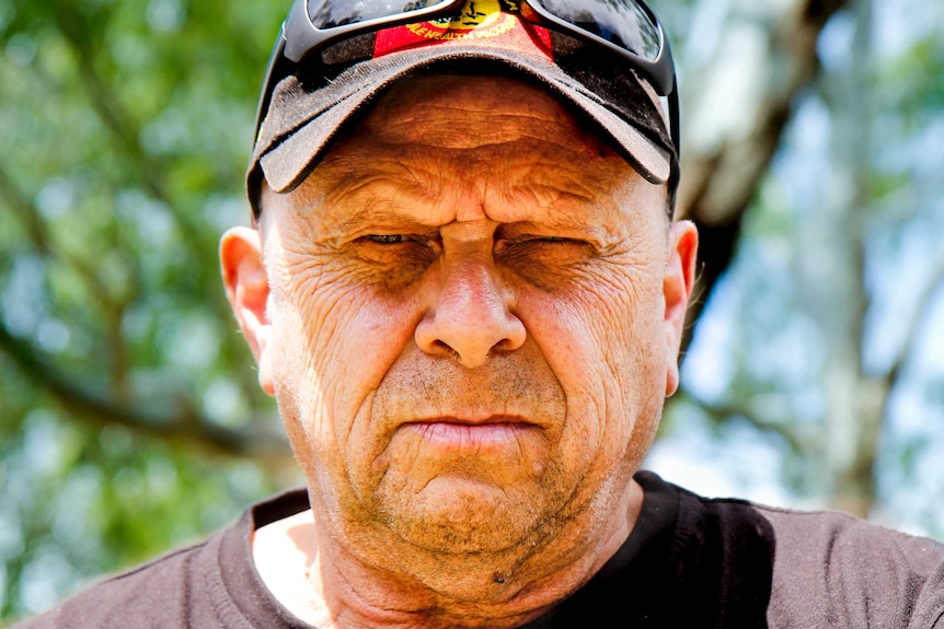 Aboriginal Indigenous elder Uncle Trevor Gallagher in suburban inner Melbourne.