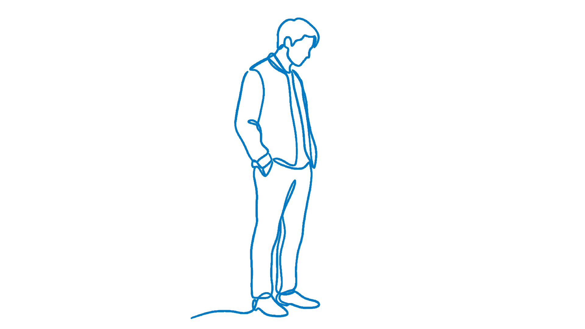 A line drawing of a single person.