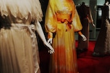 Outfits worn by late actress and Monaco Princess Grace Kelly that form part of an exhibition of the star's wardrobe