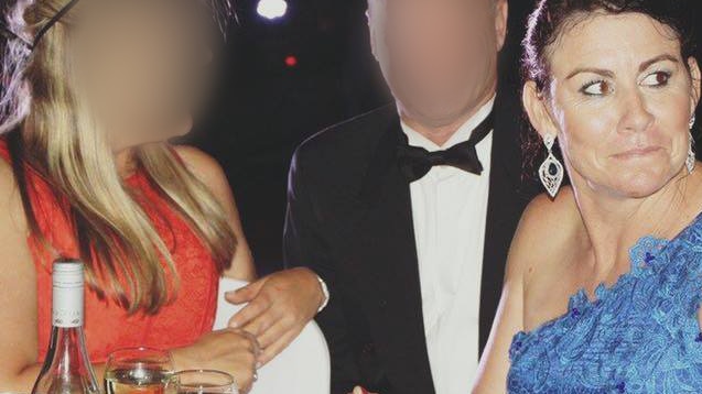 Sky Perry with a man in a tux and another woman - their faces are blurred