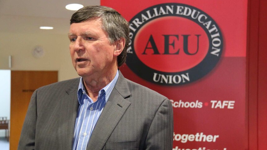 Education union's David Smith speaks to the media