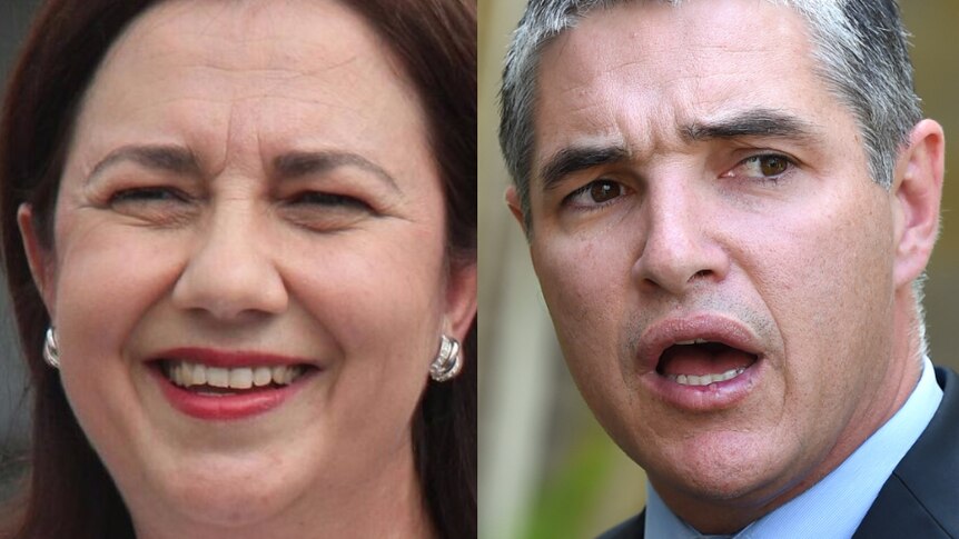 Queensland Premier Annastacia Palaszczuk and KAP MP Robbie Katter.