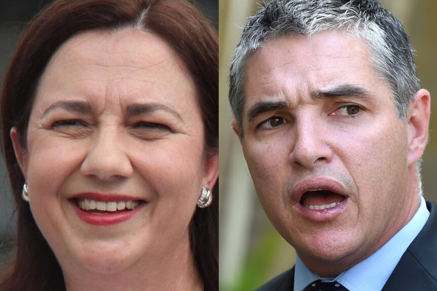 Queensland Premier Annastacia Palaszczuk and KAP MP Robbie Katter.