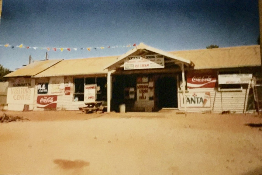 An archived photo of the Oodnadatta Roadhouse in the outback.