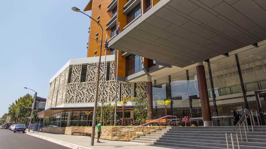 An exterior shot of a court building in Newcastle, NSW.