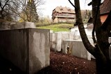 A pared-down version of Berlin's Holocaust memorial concrete blocks built by a German political art group