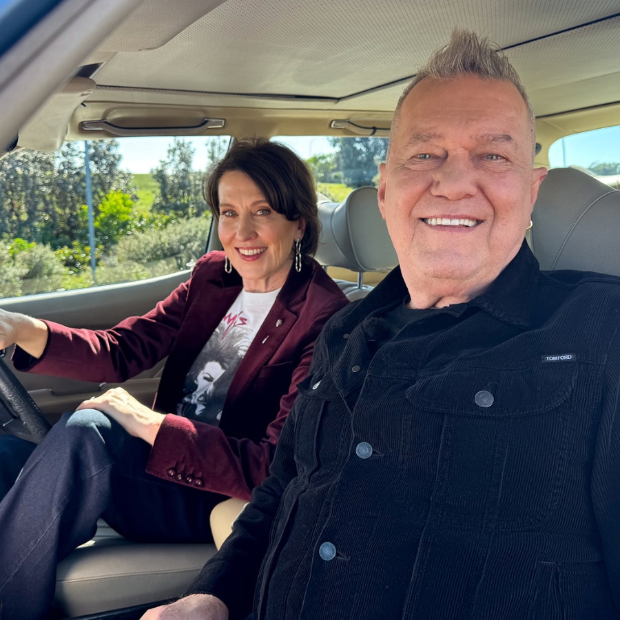 Virginia Trioli sitting in a car with Jimmy Barnes for a chat about music and life.