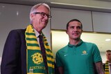 FFA CEO David Gallop and Socceroos star Tim Cahill