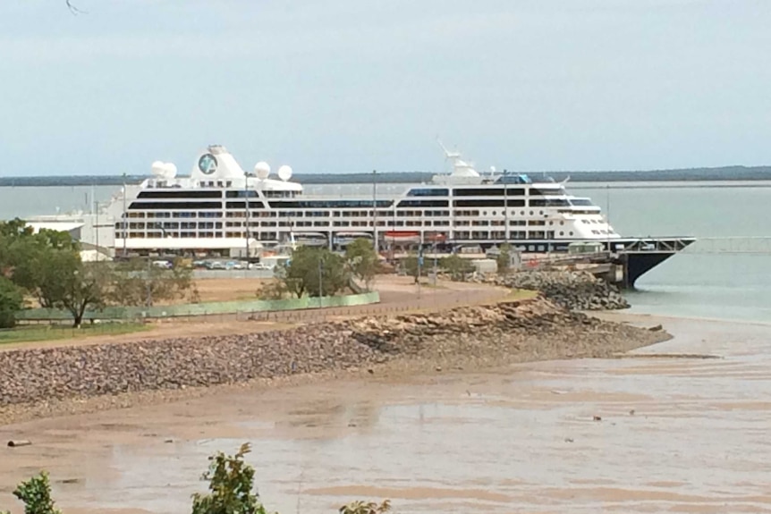 The Azamara Quest cruise ship berthed in Darwin