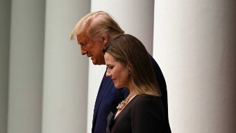 President Donald Trump and Judge Amy Coney Barrett.