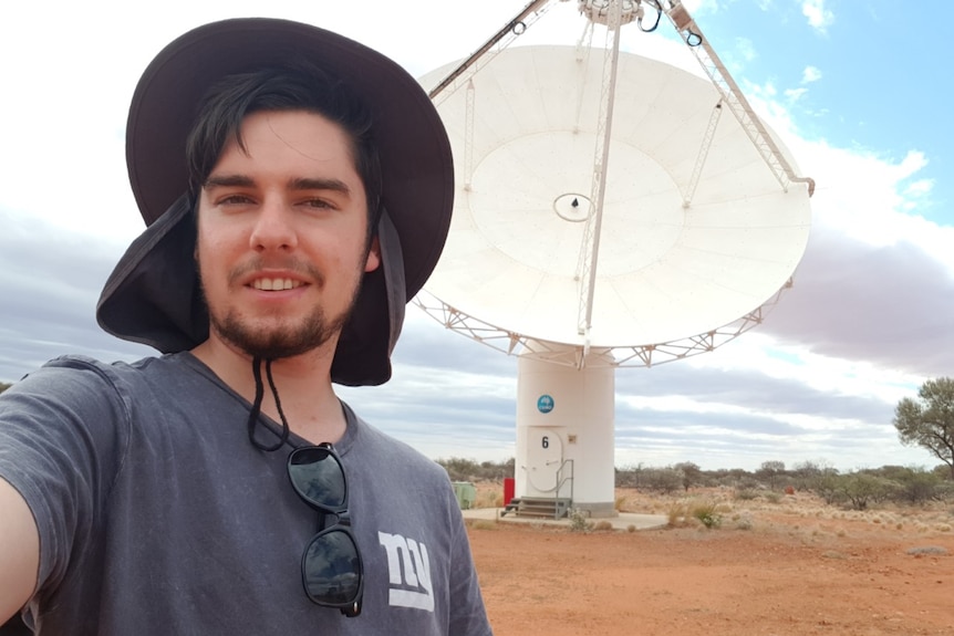 Dr Cook visiting some of the telescopes at the CSIRO Murchison Radio-astronomy Observator