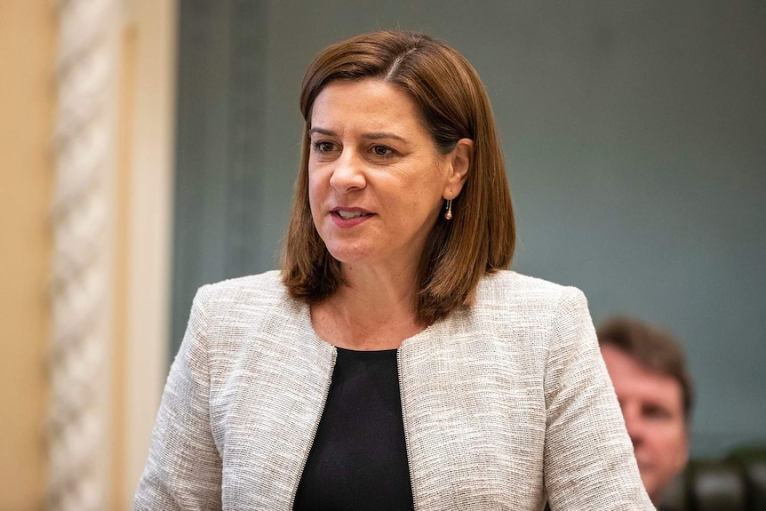 Queensland Opposition Leader Deb Frecklington speaks during Question Time at Parliament House in Brisbane.