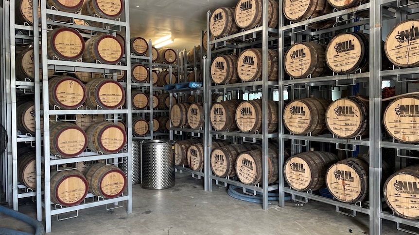 Photo of keg room.