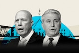 A stylised composite image of Dutton, O'Connor and Parliament House.