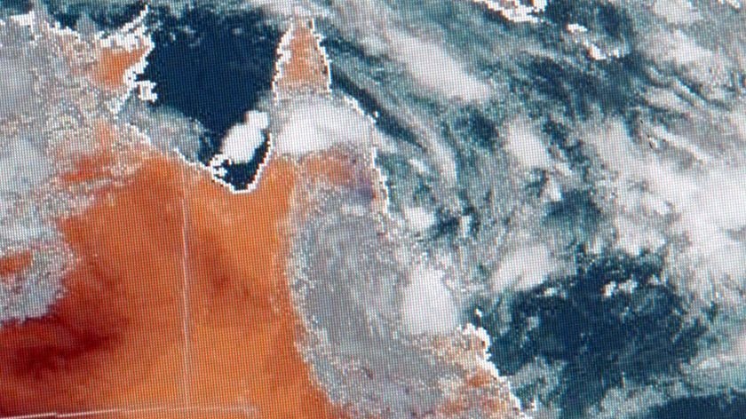 Satellite image of weather systems over Queensland
