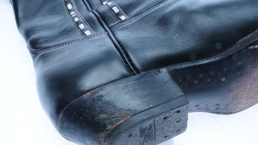 One of Corryn Rayney's scuffed boots