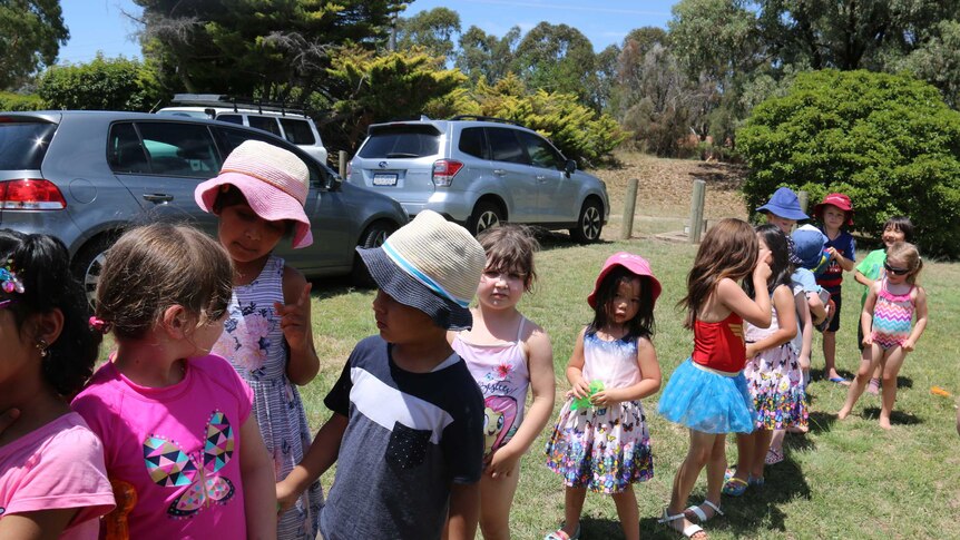 Kids lining up for ice-cream