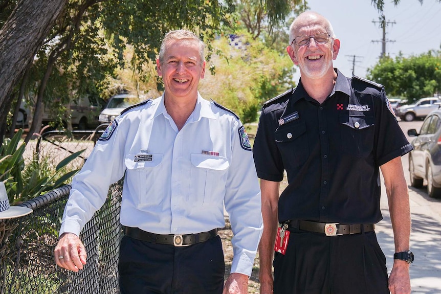 Alan having a laugh with friend and training partner Longreach police officer-in-charge Senior Sergeant Graham Seabrook.