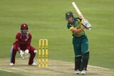 Meg Lanning bats during the first ODI against West Indies