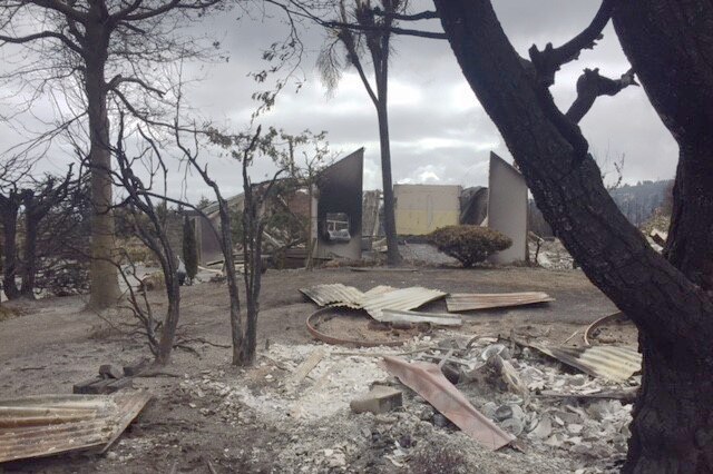 A burnt out house on the outskirts of Christchurch