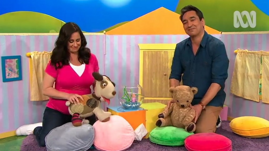 Play School presenters Emma Palmer and Alex Papps.