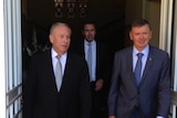 Colin Barnett and Malcolm McCusker leaving government house