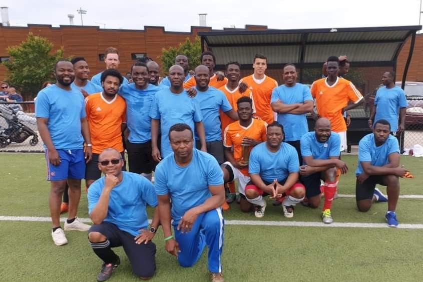 A number of Ballarat's African-Australian community at a Ballarat African Association soccer event.