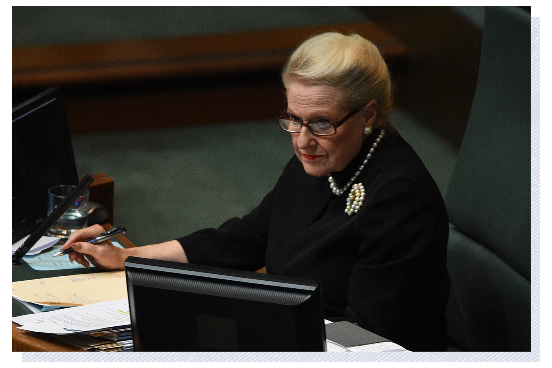 Bronwyn Bishop at the Speaker's desk.